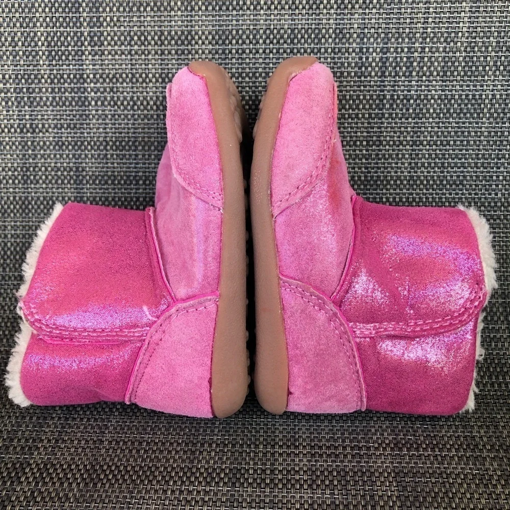 Carter's Every Step Stage 3 Girl's Sparkly Pink Leather Boots Shoes Size:4